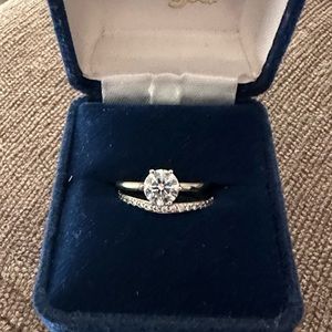 14k White Gold Diamond Wedding Set